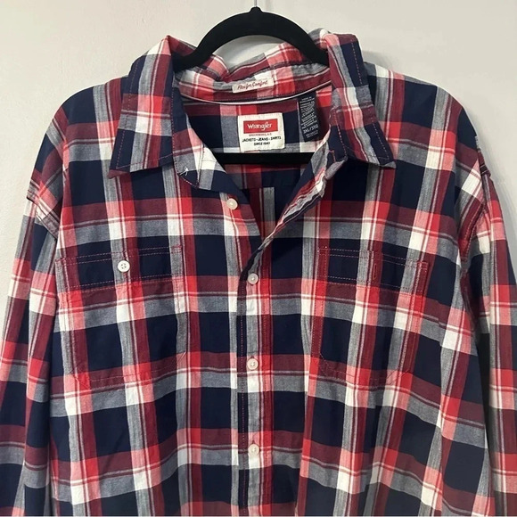Wrangler Flex for Comfort Men's Long Sleeve Button-Up Plaid Shirt Size 3XL GUC - Picture 3 of 8